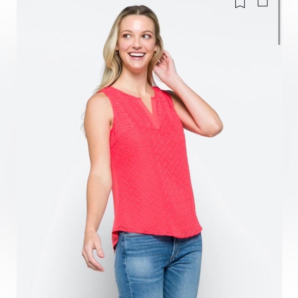 Market & Spruce/41 Hawthorn Textured Mixed Material Top